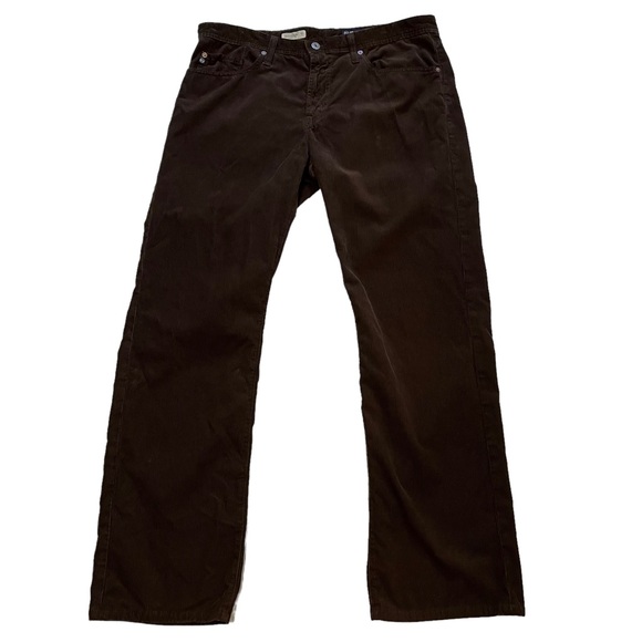 AG Adriana Goldschmied Protege Straight-Leg Brown Corduroy Jeans - Picture 2 of 13